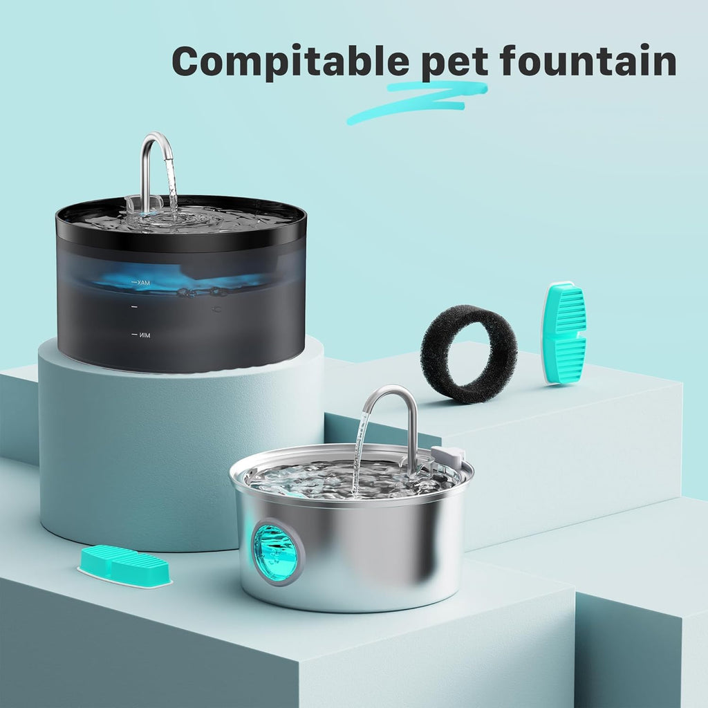 FOFNON Cat Water Fountain Filters: 12 Cat Fountain Replacement Filter