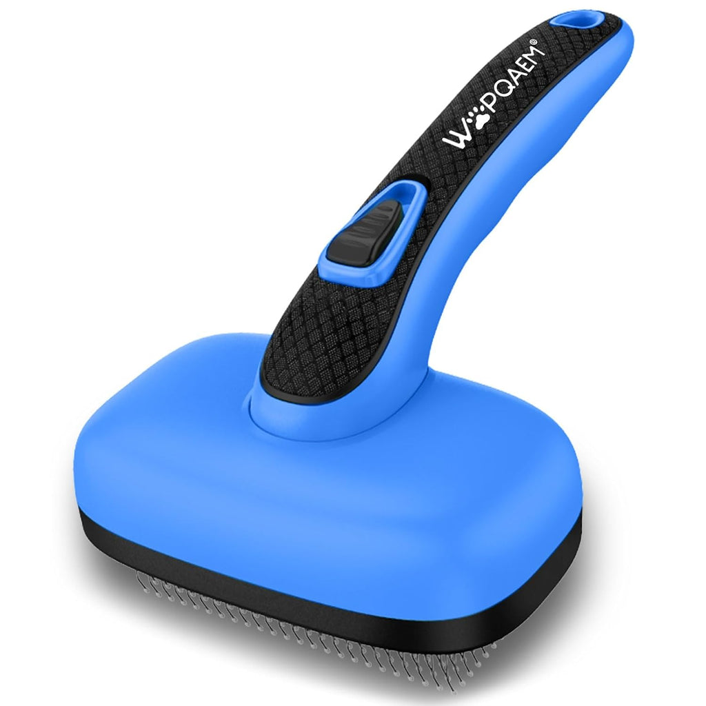 Self Cleaning Slicker Brush for Dog and Cat Shedding, Blue