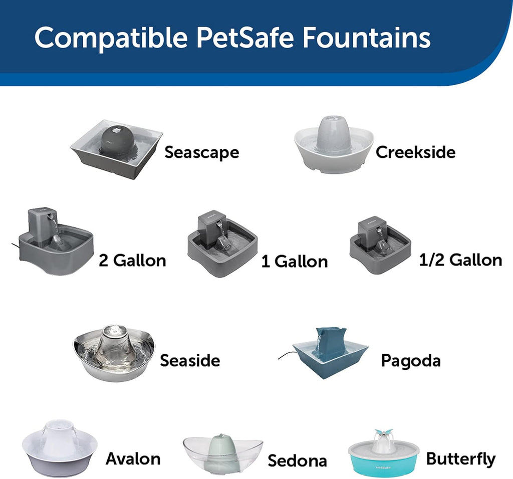 PetSafe Drinkwell Avalon & Pagoda Fountain Activated Carbon Filters - Better Hydration Choice - Long-Lasting Purity - Odor-Free Drinking - Universal Filter Replacement (Pack of 120)