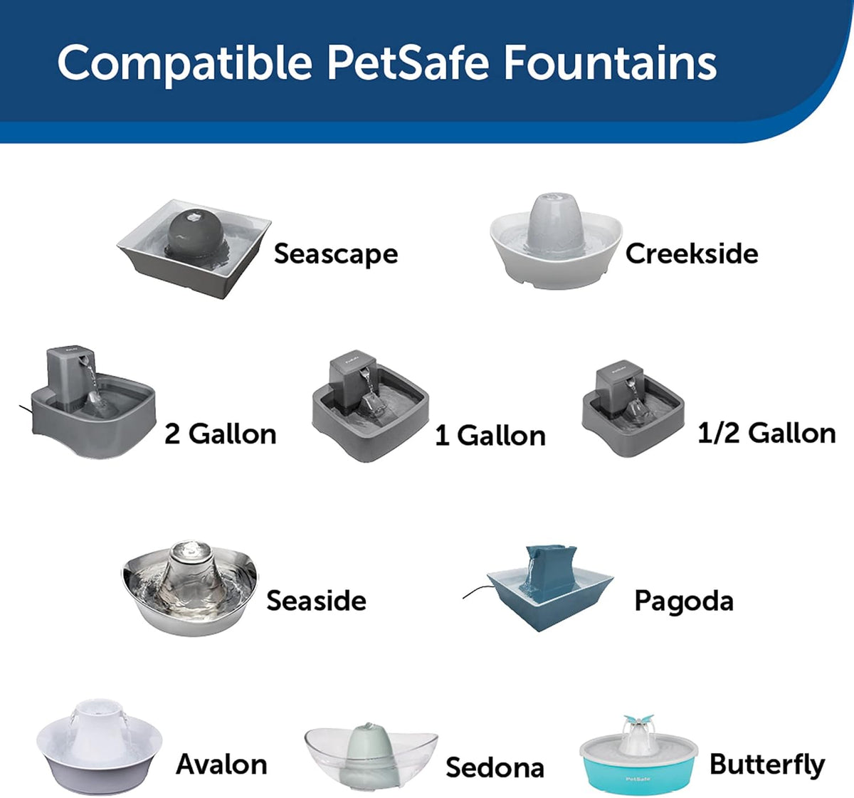 PetSafe Drinkwell Avalon & Pagoda Fountain Activated Carbon Filters - Better Hydration Choice - Long-Lasting Purity - Odor-Free Drinking - Universal Filter Replacement (Pack of 120)