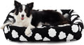 JOEJOY Medium Dog Bed Medium Size Dog, Rectangle Washable Orthopedic Pet Bed with Removable Zipper Cover, Cute Soft Calming Puppy Pet Bed with Jacquard Shaggy Plush & Non Skid Bottom