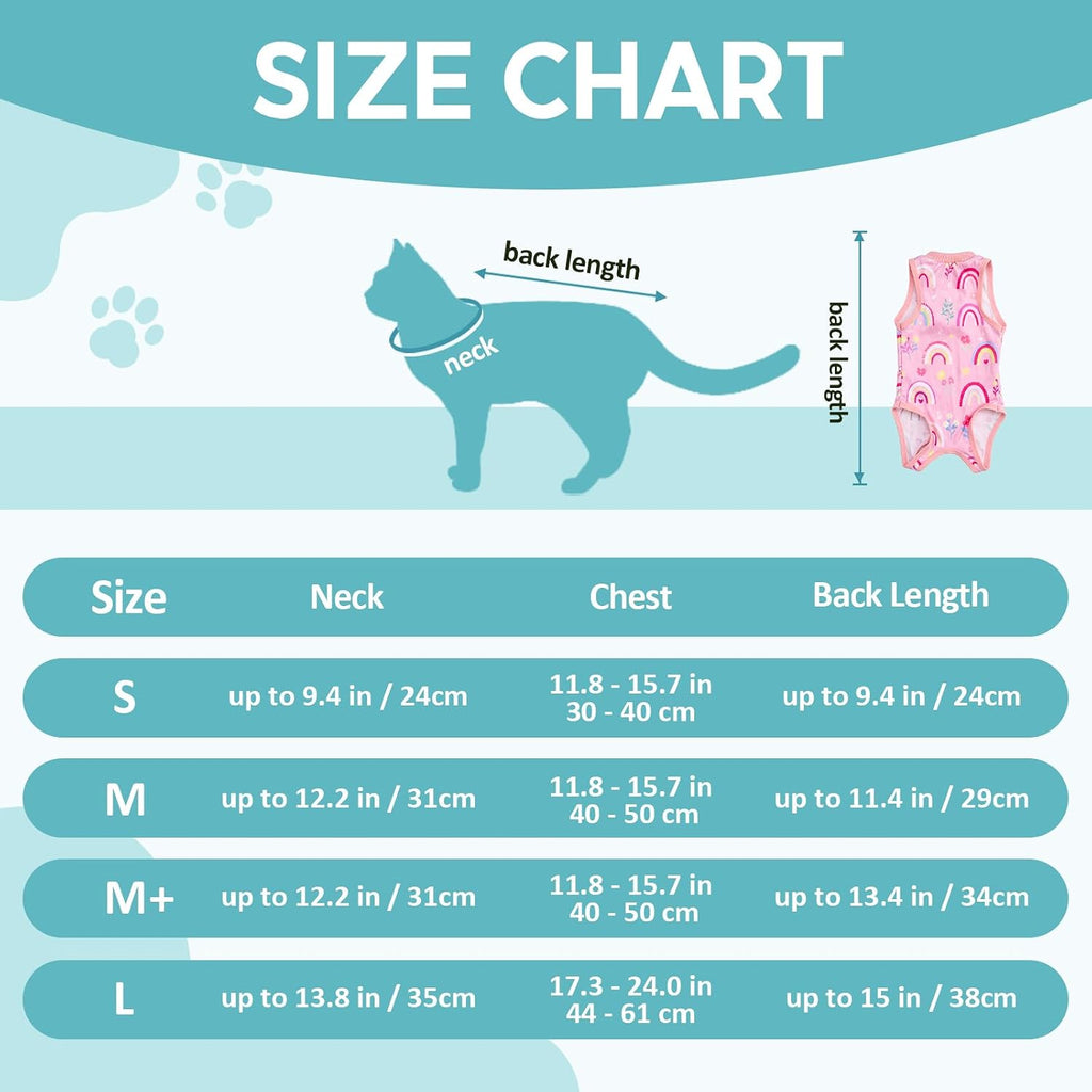 Avont Cat Recovery Suit - Kitten Onesie for Cats After Surgery