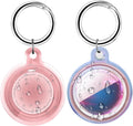 [2 Pack] IPX8 Waterproof Case for AirTag 2nd Gen (2026) & 1st Gen, Full Body Holder Keychain, Anti-Scratch Cover for Apple for Air Tags, Luggage, Pet Collar, Car Keys,Clear Pink/Pink Colorful