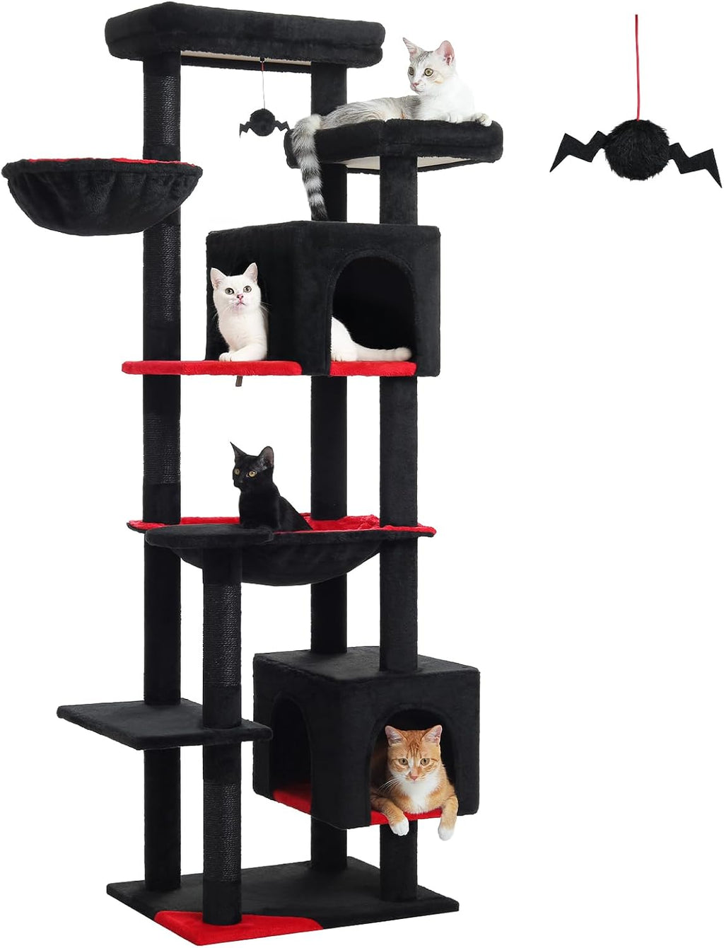 69" Gothic Cat Tree for Indoor Cats Large Adult, Multi-Level Cat Tower