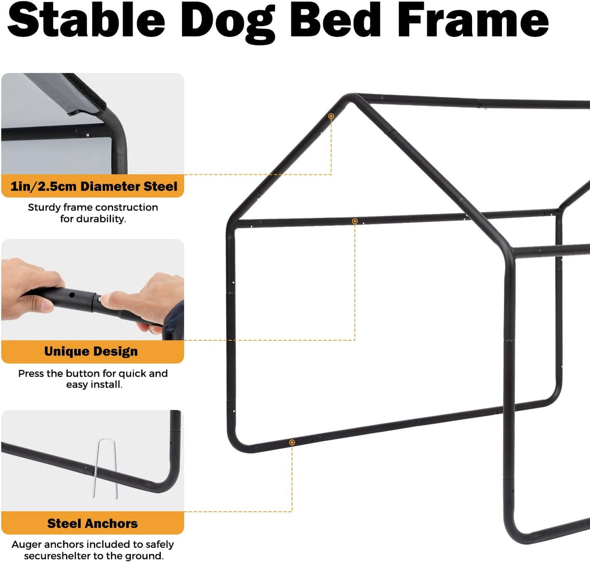 XL Outdoor Dog House for Large Dogs with Mesh Windows, Grey