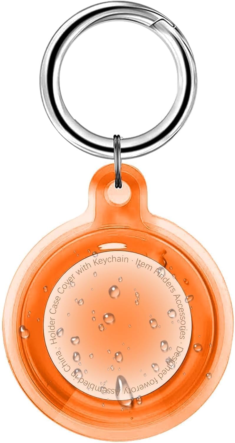IPX8 Waterproof Case for AirTag 2nd Gen (2026) & 1st Gen, Full Body Holder Keychain, Anti-Scratch Cover for Apple for Air Tags, Luggage, Pet Collar, Car Keys, Kids（Orange）