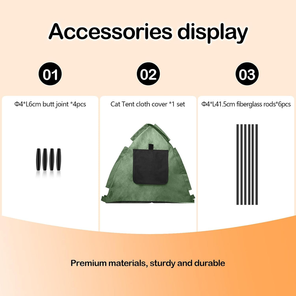 Portable Pet Tent, Full-Enclosure Zippered Mesh, Indoor & Outdoor