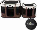 Paw Ballet 2-in-1 Dual-Zone Pet Playpen for Cats & Small Dogs, Portable Indoor Outdoor Pet Enclosure with Connected Rest & Feeding Areas, Foldable Pet Tent with Carrying Bag