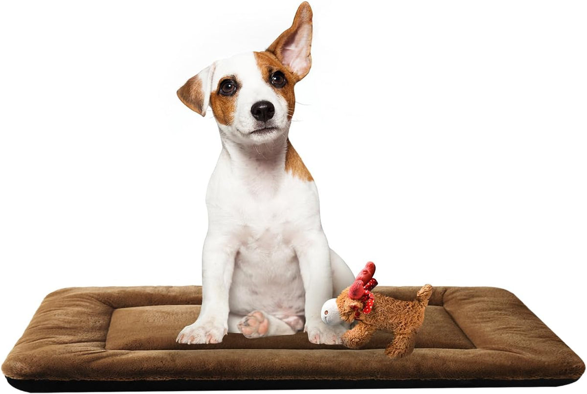 VERZEY Dog Crate Pad Washable Dog Bed for Crate Medium Mat 30-Inch Brown