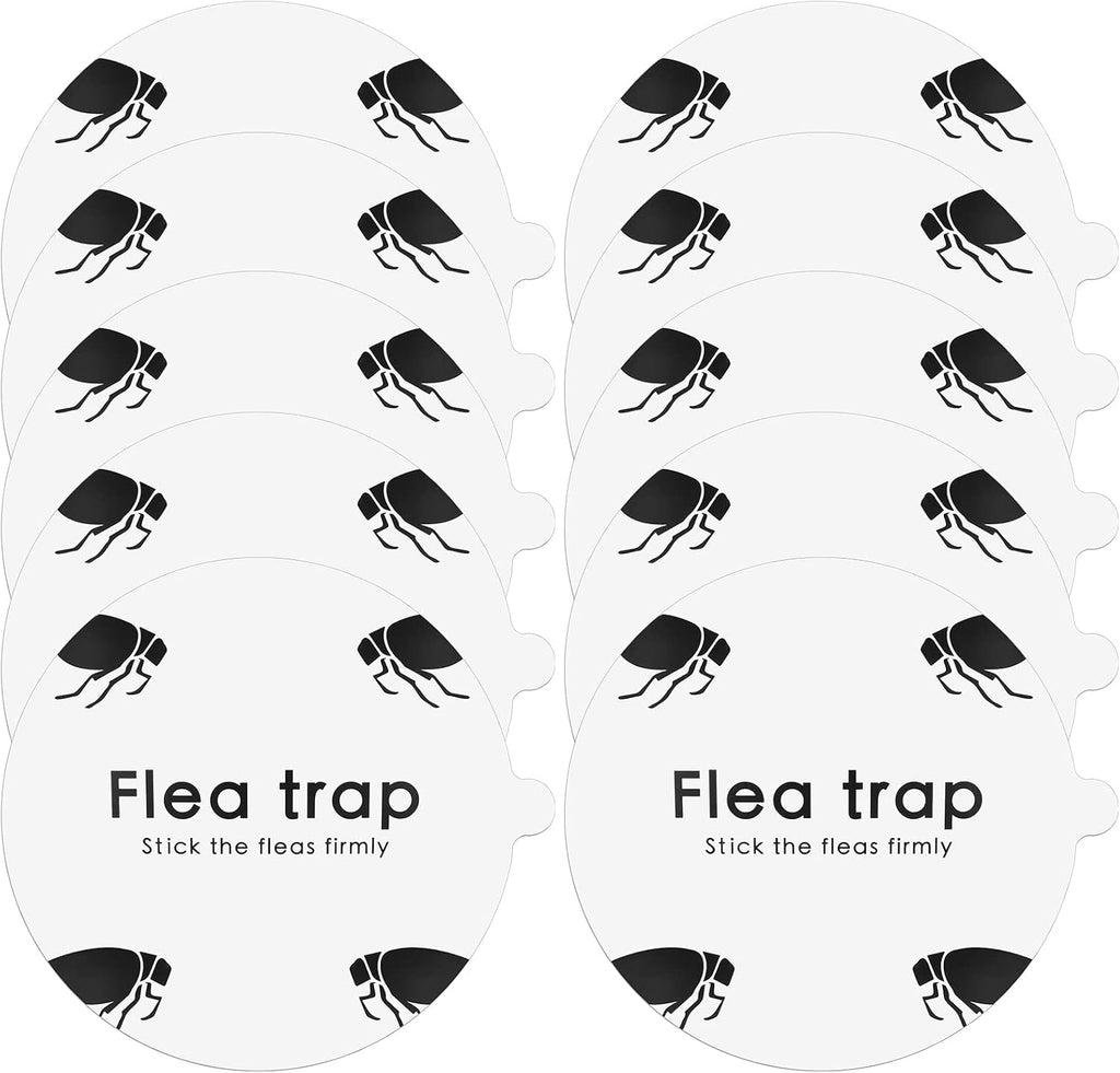 Flea Trap Sticky Pads Refills, 10 Pack 7.1 Inch Round Replacement Glue Boards Refill Discs for Most Flea Light Trap for Inside Your Home, Non-Toxic Family Pet Safe Sticky Board for Indoor Bed Bug Lamp