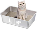 Stainless Steel Litter Box, Large Metal Litter Box for Kitty/Cat | 19.7"x13.7"x6" Easy to Clean, Non Stick Litterbox No Smell for Adult Cats
