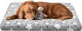 Dog Crate Mats, Dog Bed Mat, Cat Mat - Short Plush Pet Mat Crate Pad for Small Dogs, 1.6-inch Thick Thin Dog Mat, Machine Washable (Grey Star, 36.0" L x 24.0" W x 1.6" Th)