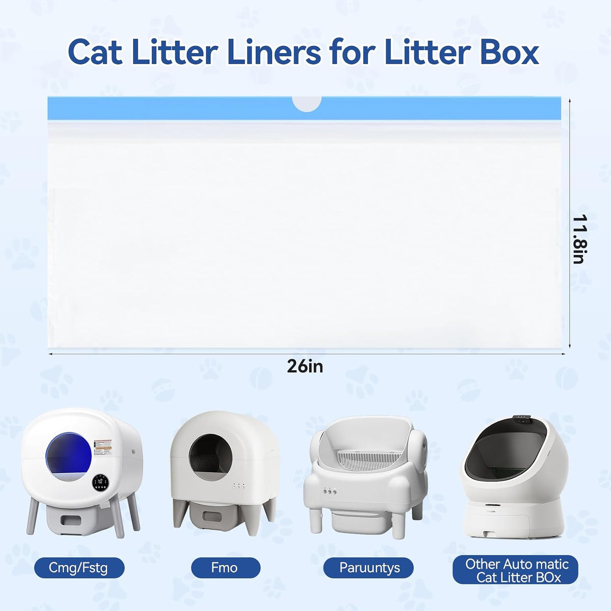 Automatic Litter Box Bags for Cmg Fmo Fstg Paru, Pre-Separated 180 PCS