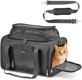 Airline Approved Cat Carrier with Expandable Top, 17x11x9.5 in, Black
