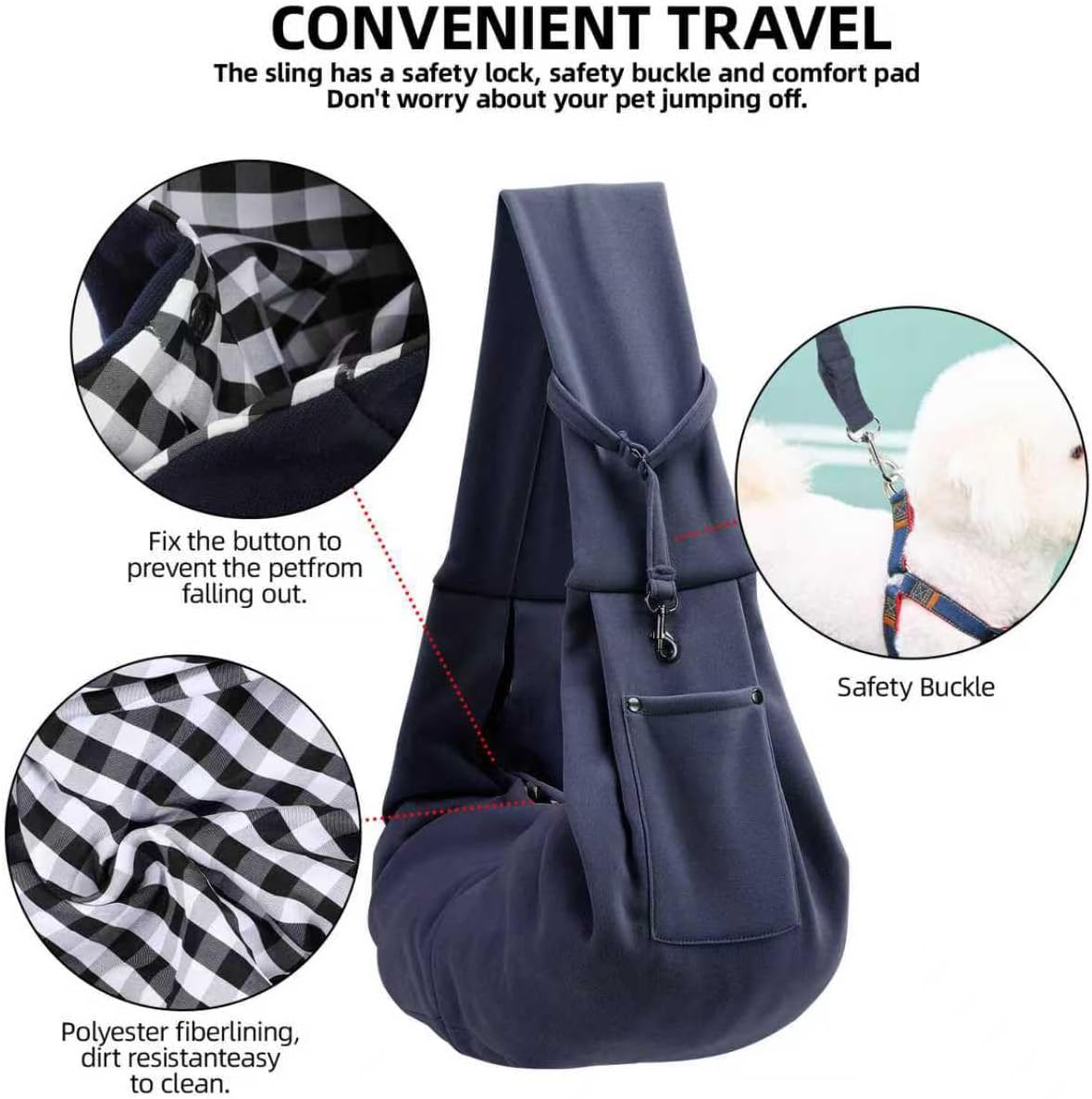 ARZQUT Dog and Cats Carrier Sling, Small Pet Carrier with Storage Pocket