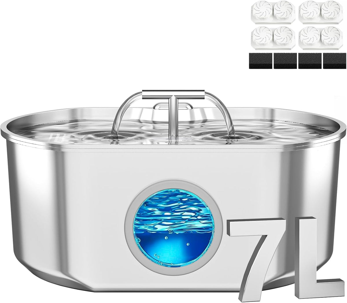 Cat Water Fountain Stainless Steel - 7L/236oz Cat Drinking Fountain