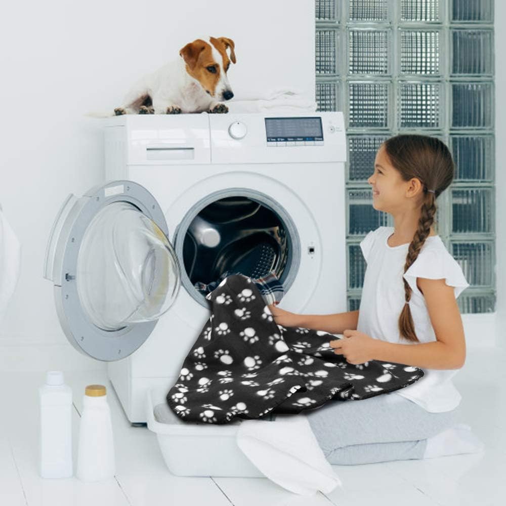 Comsmart Dog Blankets, 6 Pack Fleece Pet Blankets, 39x31 inches, Black