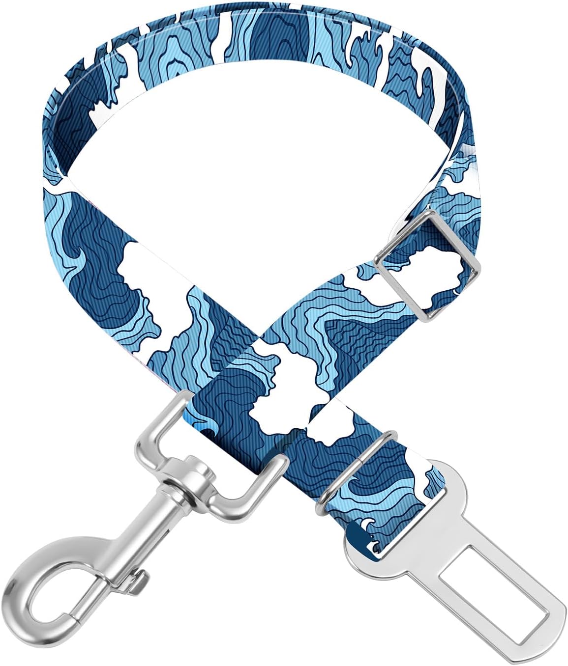 Adjustable pet cat and Dog car seat Belt，The Lanyard is Flexible and Adjustable from 20 to 33 inches(sea Wave)