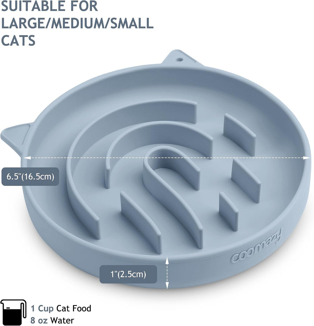 Coomazy Slow Feeder Cat Bowl Silicone Pet Puzzle Feeder for Slow Eating