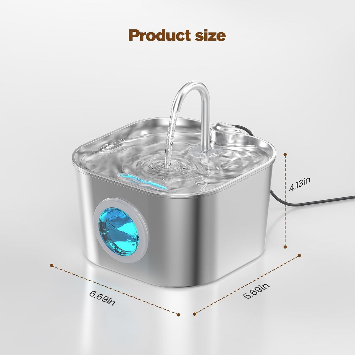 Cat Water Fountain Stainless Steel: Pet Fountains with 10 Packs Filters