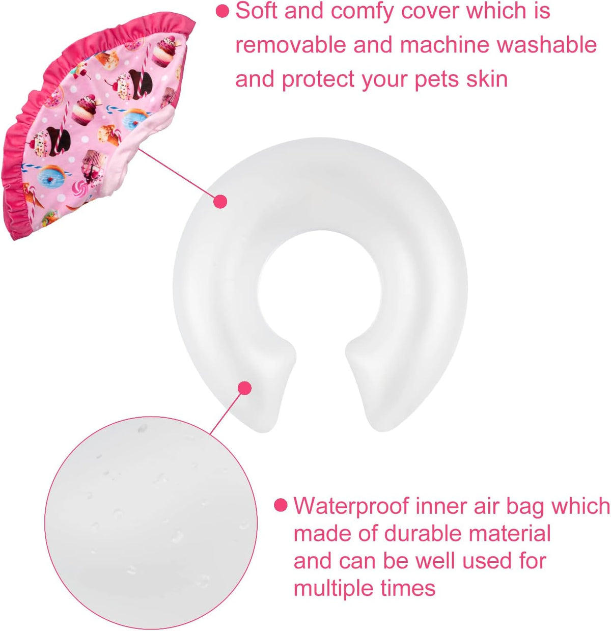 CuteBone Dog Recovery Cone for Small Medium Dogs & Cats
