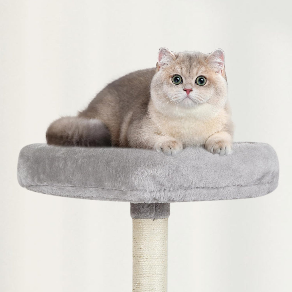 Cut Cat Tree Cat Tower Condo with Hammock Kittens Scratching Post Grey