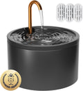 MISFANS Ceramic Cat Water Fountain, All-Ceramic Body, Pure Copper Spout