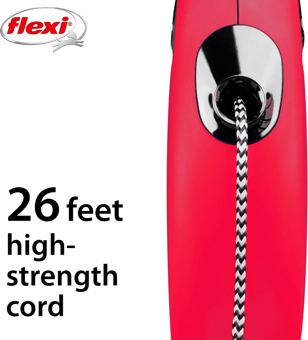 FLEXI® Classic Cord Retractable Dog Leash, Medium, 16 ft - Red