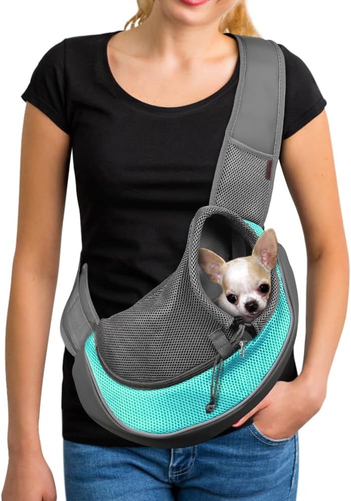 YUDODO Pet Sling Carrier for 10-15 lbs Small Dogs Puppy Crossbody Carrier