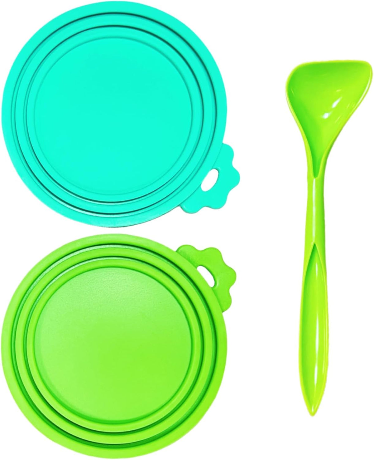 Food Grade Silicone Pet Can Covers, Universal 3-in-1, 2 Lids+Spoon