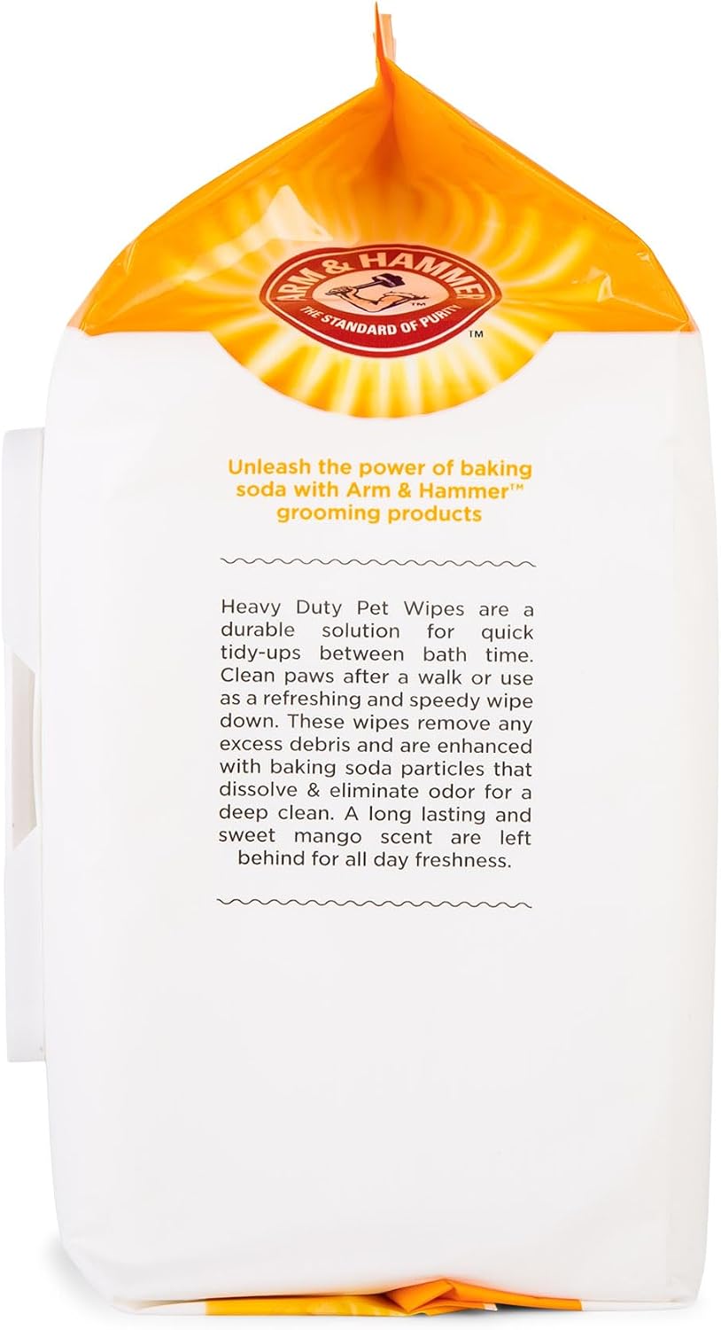 Arm & Hammer Heavy Duty Multipurpose Dog Wipes, Mango, 100 Count, 3-Pack