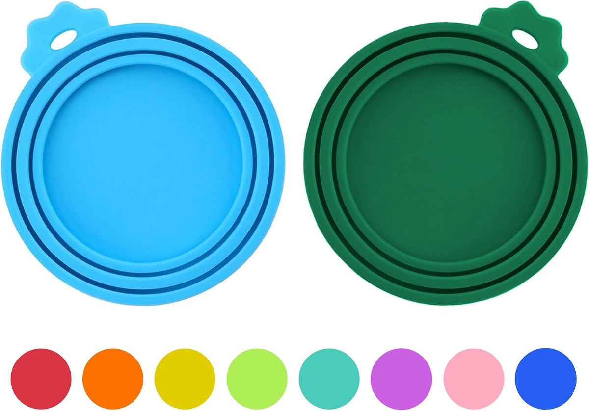 2 Pack Pet Food Can Covers, Silicone Can Lids for Dog & Cat Food