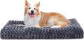 KSIIA Washable Dog Bed Medium Size Dog Crate Bed Pet Mat 35"x23" Dark Gray