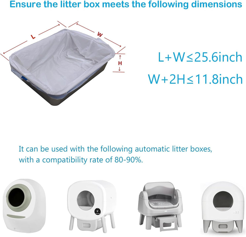 300ct Replacement Pet Pivot Litter Box Bags Compatible with Autoscooper 11 | Cost‑Effective 0.02mm Drawstring Bags, Convenient, Hygienic, Sturdy, and Durable, the Perfect Size