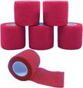 [6 Pack-2" x5Yards] MINGYUE Self Adhesive Bandage Wrap,Athletic Tape,Sports Tape,Wrist and Ankle Wrap Tape,Cohesive Bandage for Vet Tape(Red)