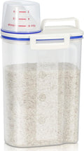 TBMax Rice Container 4 Lbs / 2 Kg Rice Dispenser with Measuring Cup, BPA-Free Plastic Kitchen Pantry Food Storage Holder for Oatmeal Flour Grain, Small Pet Cat Dog Food Container