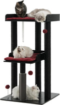 FourFurPets 43.7" Modern Cat Tree, Cat Tower for Large Cats, Wood Cat Tree