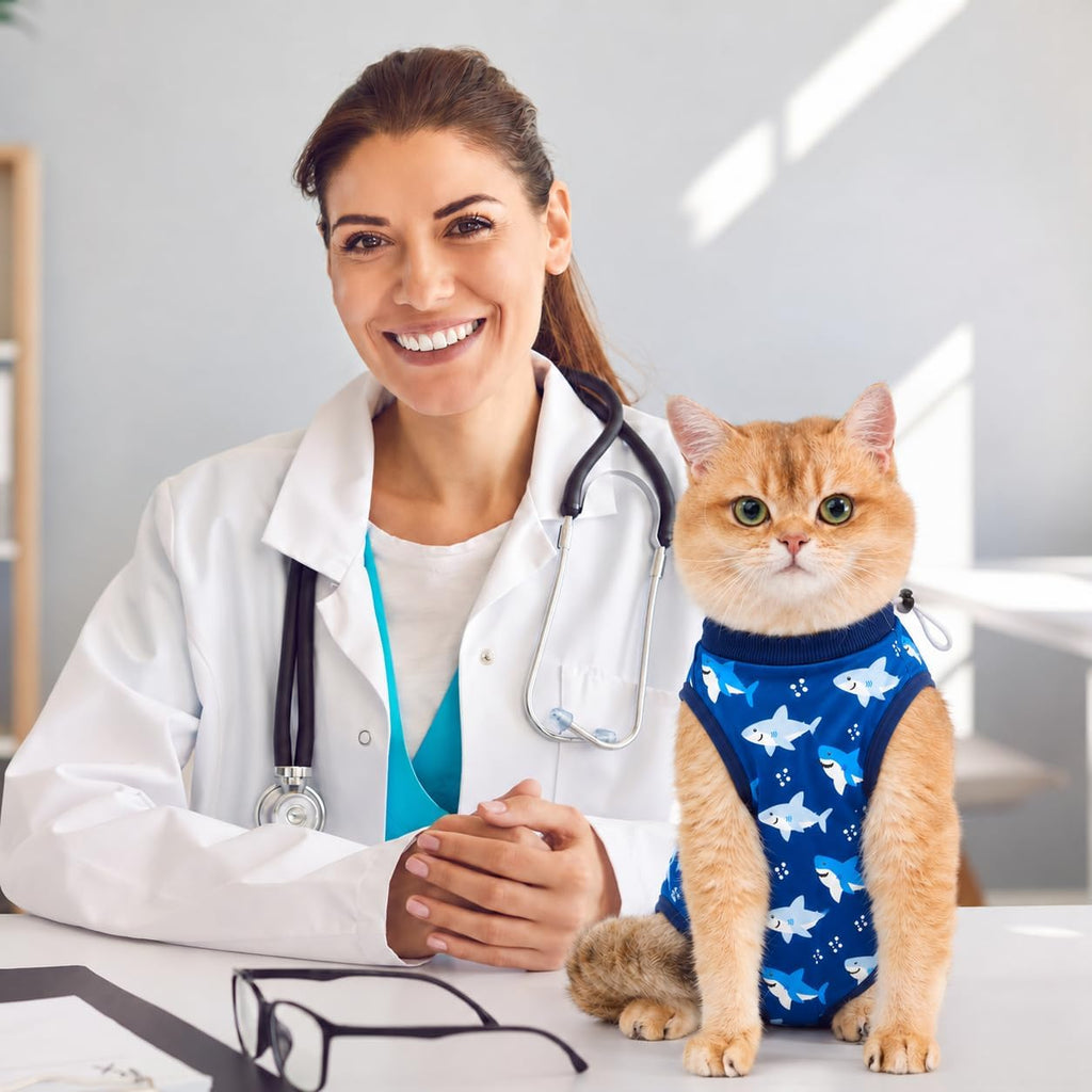 Avont Cat Recovery Suit - Kitten Onesie for Cats After Surgery