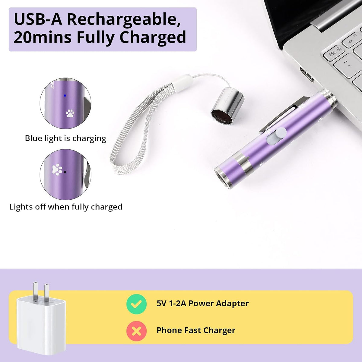 Cat Toys, Rechargeable, Interactive USB Chase Toy for Cats & Kittens
