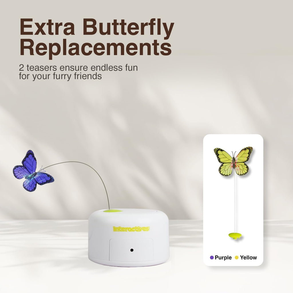ALL FOR PAWS 6-Pack Butterfly Refills for Interactive Cat Toy, Replacement Butterflies for Automatic Cat Spinner Toy, Durable Self-Play Butterfly Flutter Accessories for Indoor Cats & Kittens