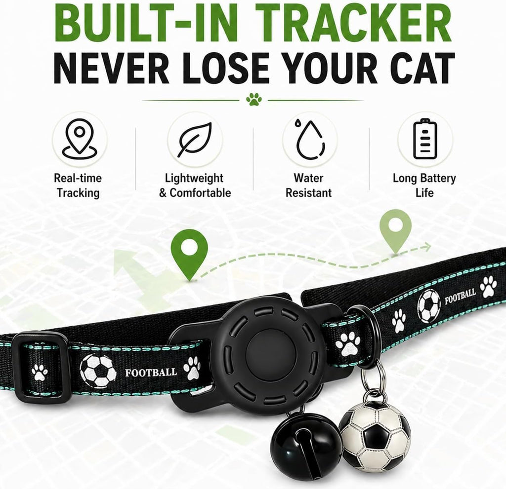 Pet Tracker,GPS Collar for Cats (Android Only) Smart tag,Waterproof Compatible with Google Find My,No Monthly Fee,Advanced Tracking Solution Smart Collar for Pet Safety Ideal Small Large Cats