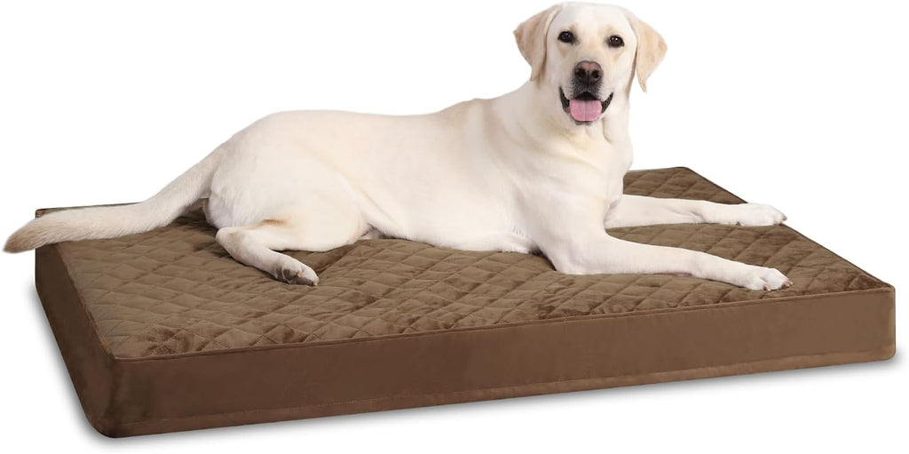 NUPIDA Orthopedic XXL Dog Beds for Crate with Washable Cover, 47x29, Brown