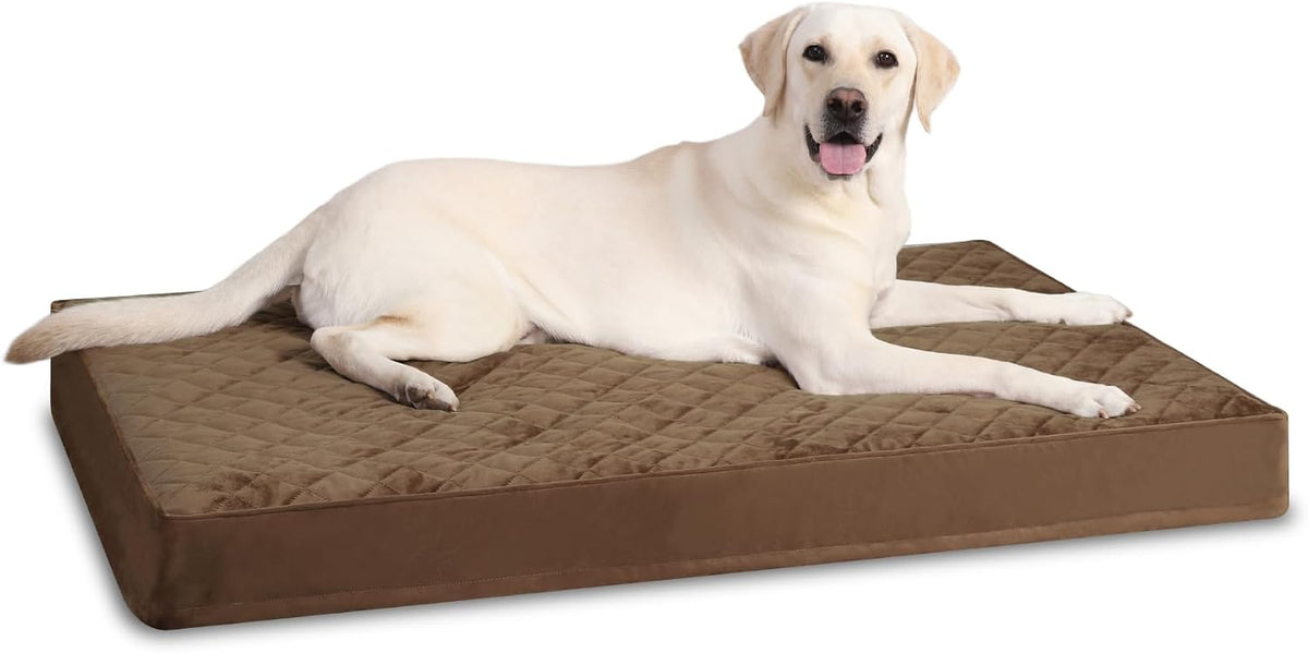 NUPIDA Orthopedic XXL Dog Beds for Crate with Washable Cover, 47x29, Brown