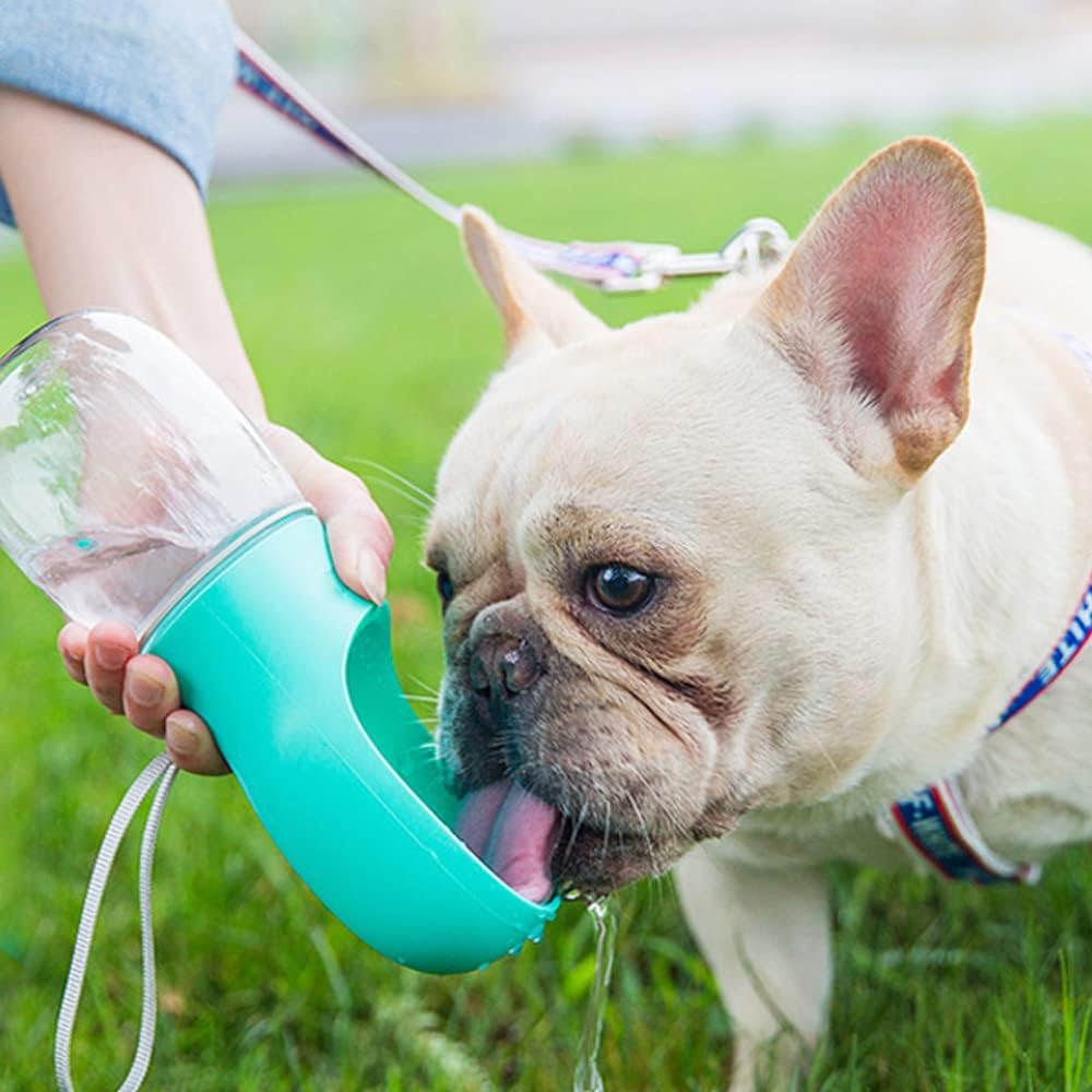 Kalimdor Dog Water Bottle, Leak Proof Portable Puppy Water Dispenser with Drinking Feeder for Pets Outdoor Walking, Hiking, Travel, Food Grade Plastic (12oz Blue) 