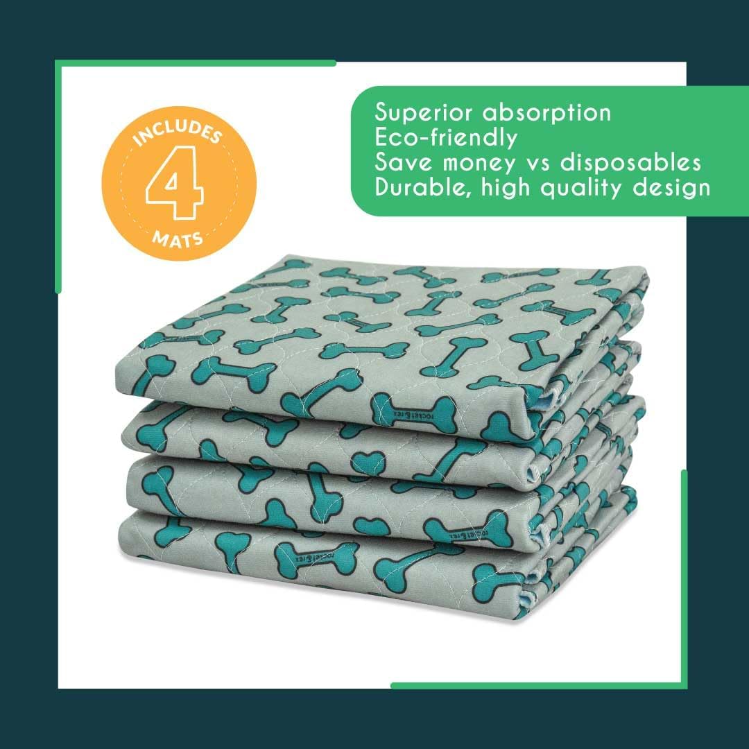Washable Dog, Puppy and Cat Pee Pads, Leak-Proof (Large, 30x36, 4pk)