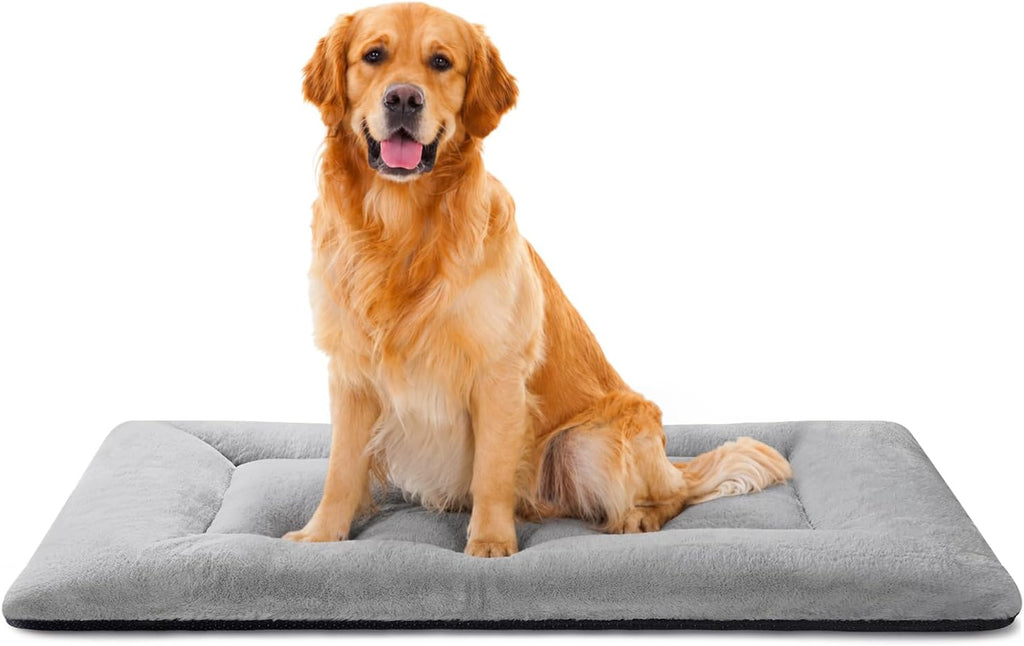 Dog Crate Pad, Washable Cozy Dog Bed Mat for Large Dogs 48"x30", Gray