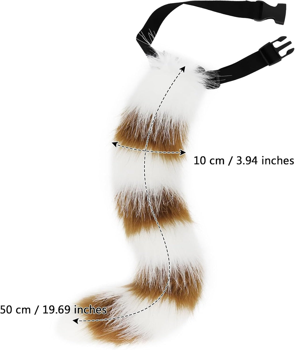 COSYEARS Animal Cat Wolf Fox Dog Faux Fur Tail for Halloween Party Cosplay Costume Accessories