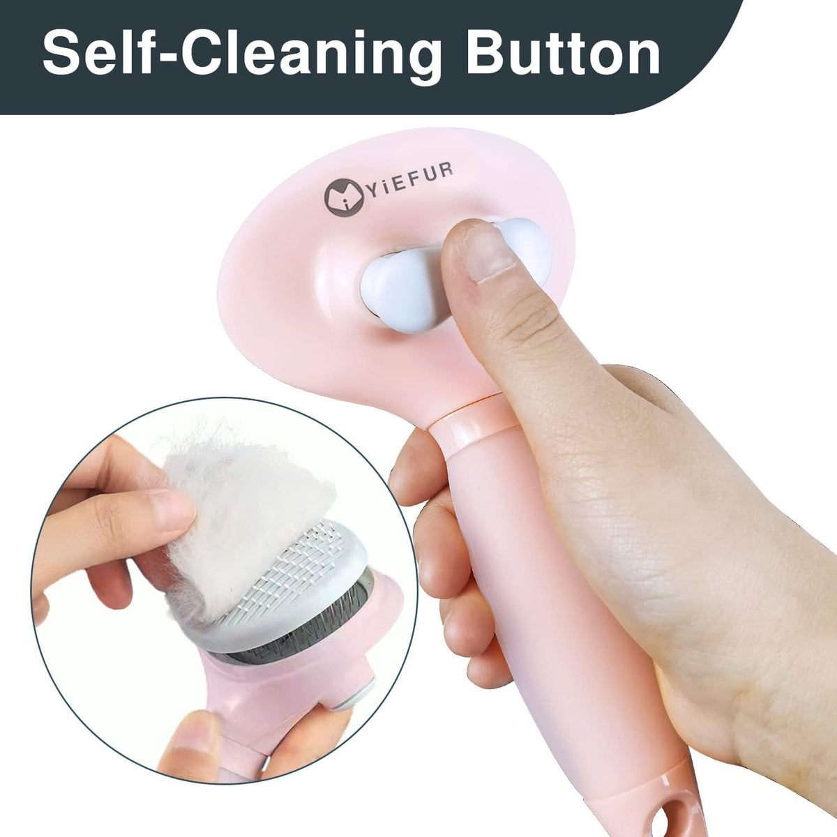 Cat Hair Brush, Soft Silicone Self Cleaning Brush for Short and Long Haired Cats, Pink Pet Grooming Comb, Cat Shedding Brushes | For Indoor Cats,Removes Loose Hair,Reduces Shedding,Soft Rounded Tips,Ergonomic Silicone Handle,Gentle Massage,Easy Grooming 