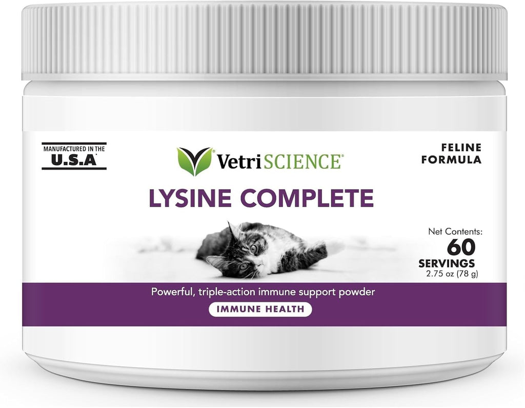 VetriScience Ultimate Strength Lysine Powder for Cats, Chicken, 60ct
