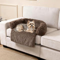 Calming Dogs/Cats Bed Mats, Dog Pad Washable Removable Couch Cover, Plush Long Fur Mat for Pets, Waterproof, Perfect for Small, Medium and Large Dogs and Cats (Desert Brown, 34"x30"x 5.0")